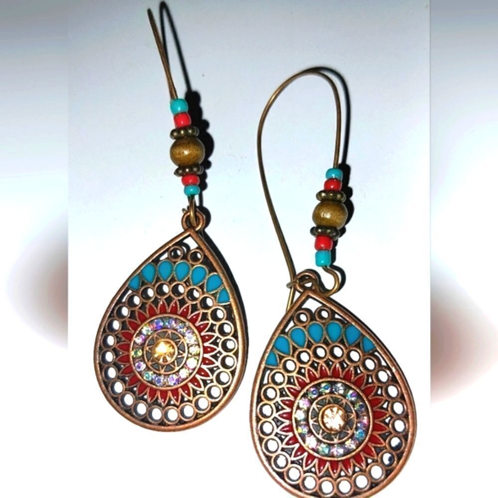 Ladies Beautiful gemstone boho earrings